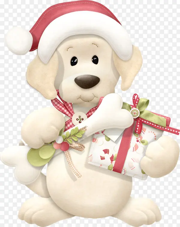 圣诞狗狗送礼物