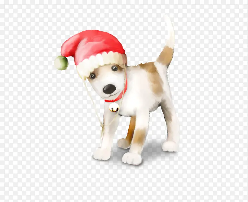 可爱斑点戴圣诞帽小狗