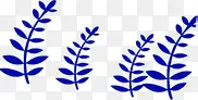 创意手绘扁平蓝色植物效果