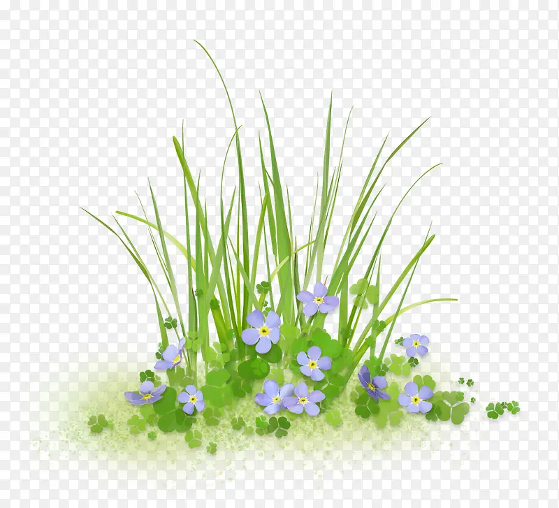 蓝花植物高清唯美免扣素材模板