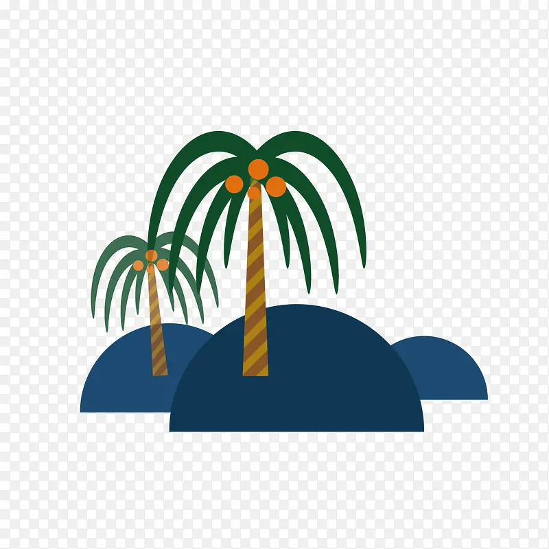 扁平化椰子树矢量旅行素材
