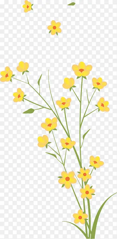 创意合成效果黄色的花卉植物效果