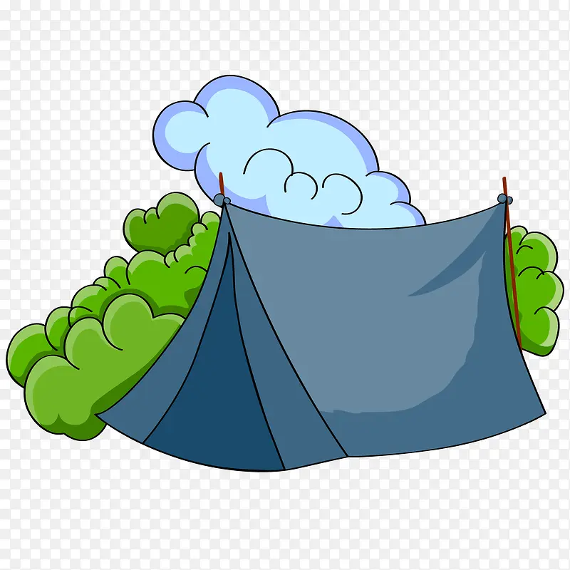 卡通野营帐篷风景设计