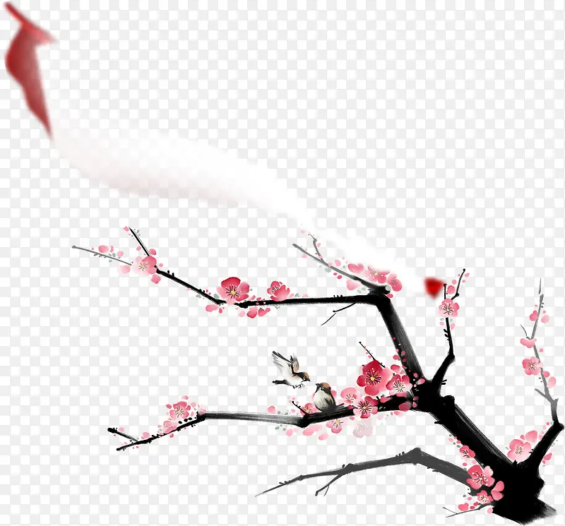 手绘梅花枝元素PNG图片素材下载_图片编号yxobordz-免抠素材网
