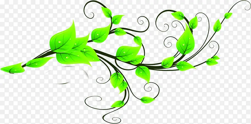 创意手绘绿色的植物形状