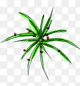 手绘绿色创意小草植物
