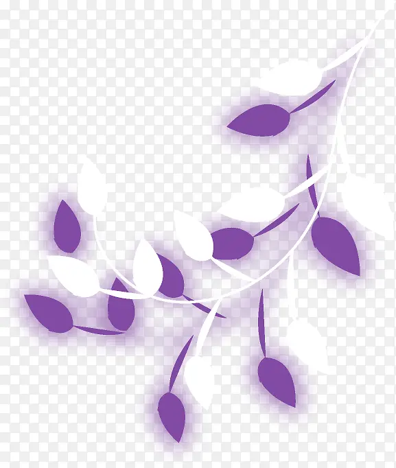 紫色叶子插画素材