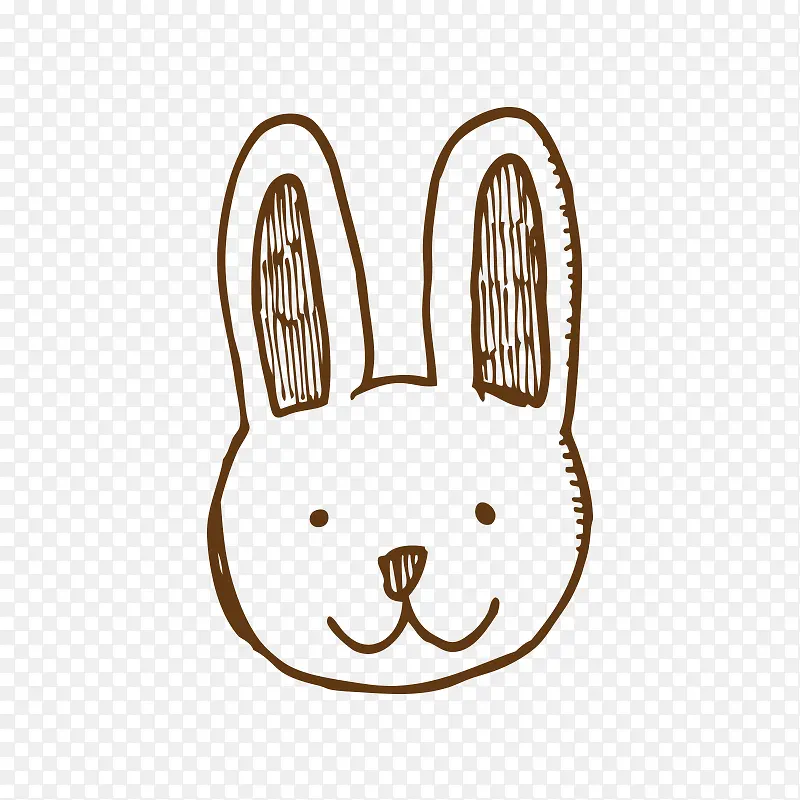 卡通手绘动物兔子头像