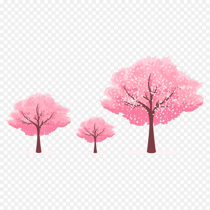 春上新粉色樱树矢量图