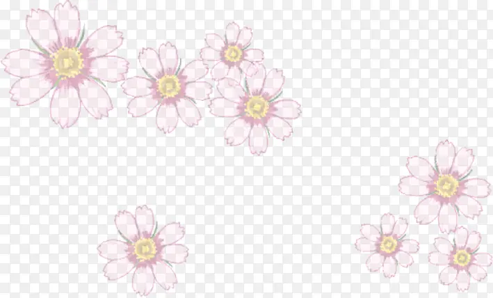 手绘甜美粉色花朵