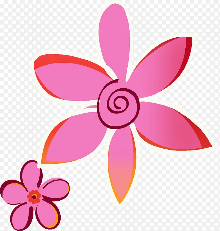 手绘粉色涂鸦花朵