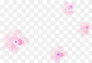 手绘粉色温暖花朵