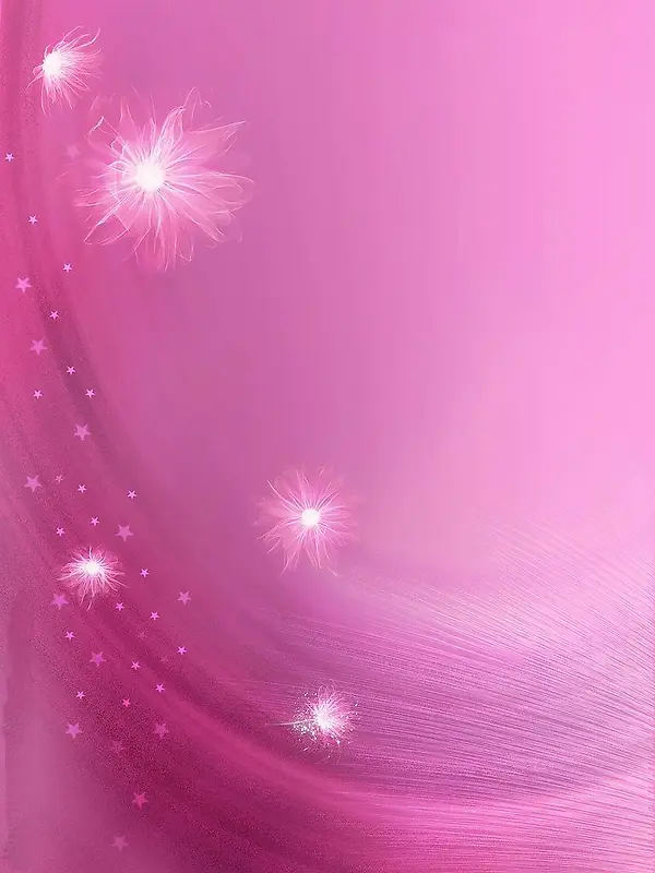 粉色手绘光效花朵