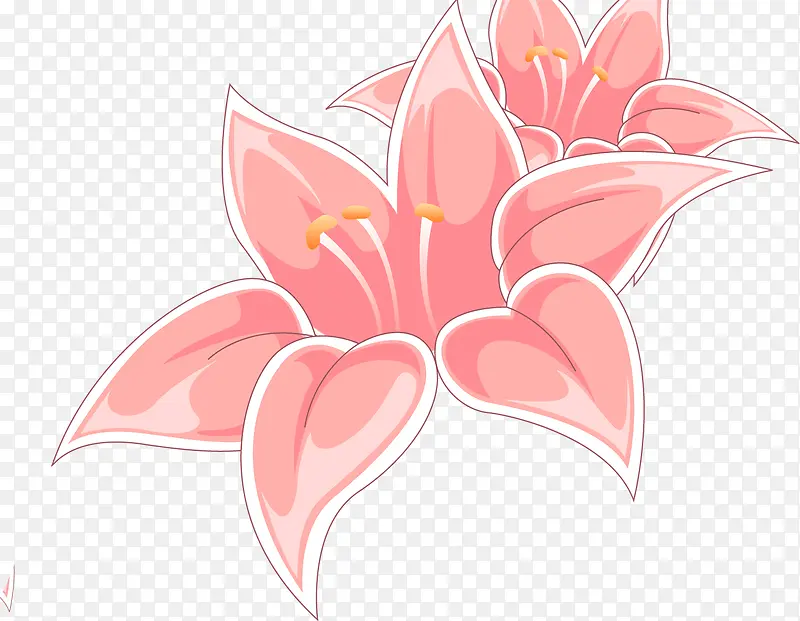 粉色花朵卡通手绘