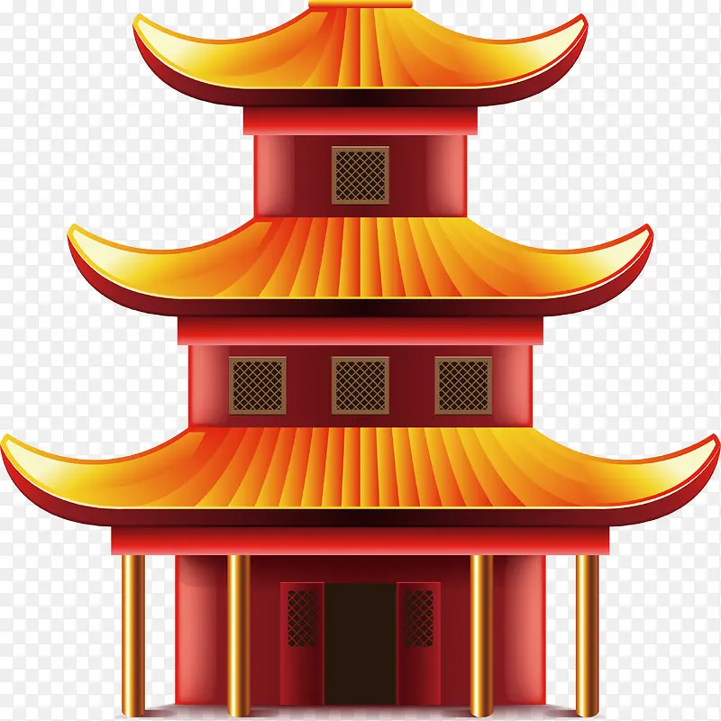 中国风复古楼亭