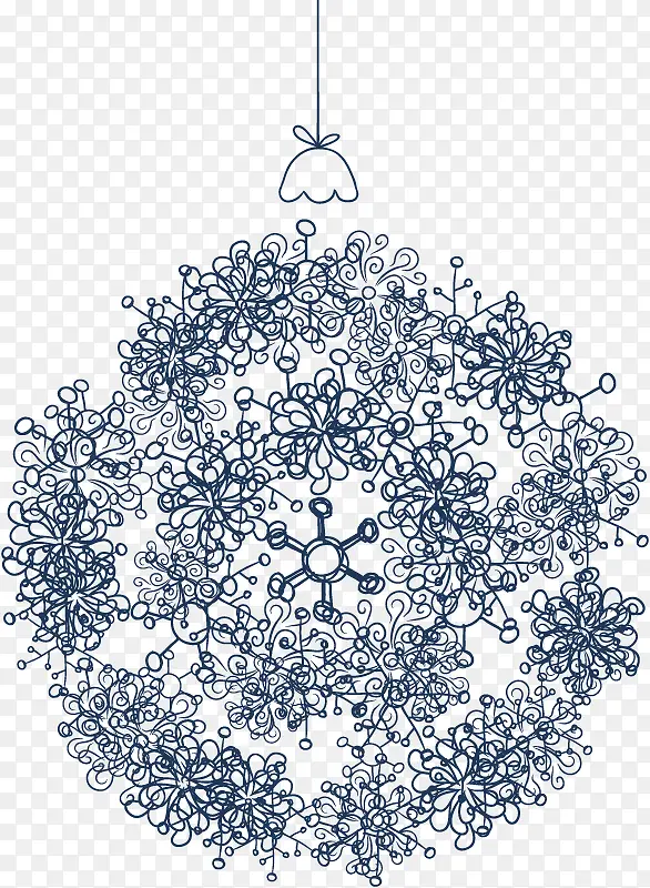 花环圣诞球装饰矢量图