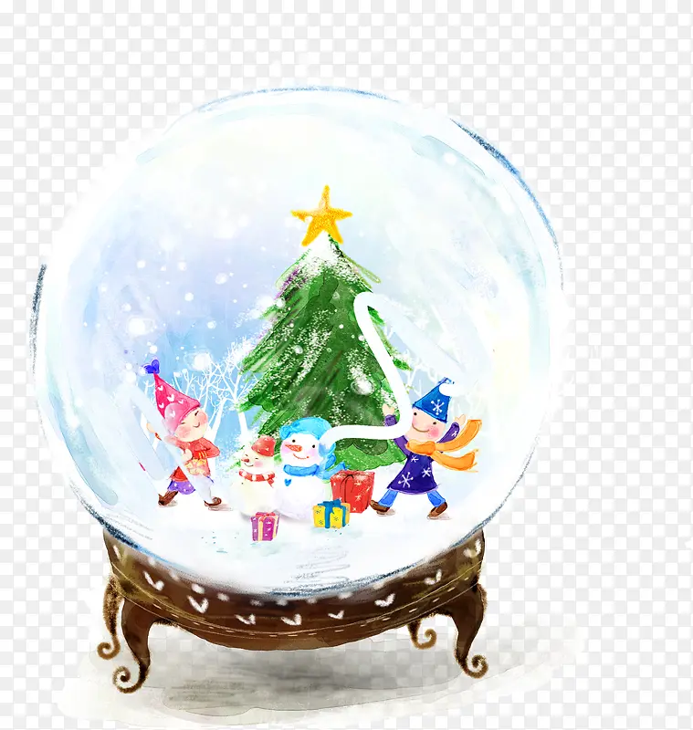 可爱卡通水晶球圣诞