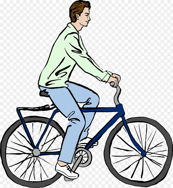 骑自行车的矢量男性