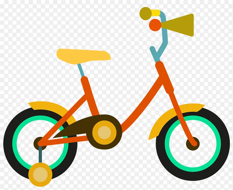 矢量卡通儿童自行车