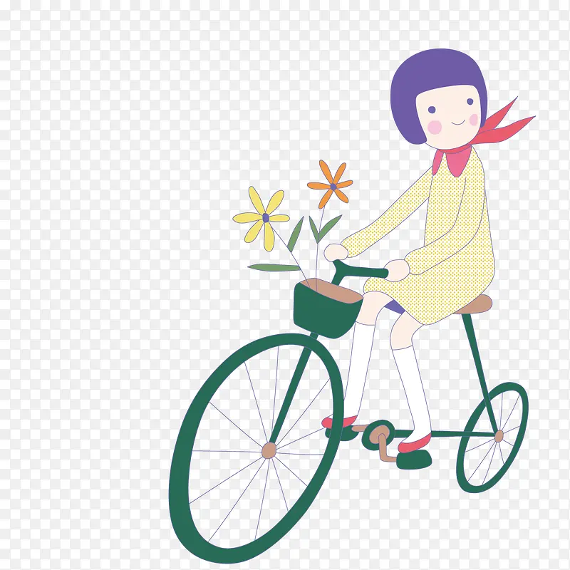 骑自行车的妇女