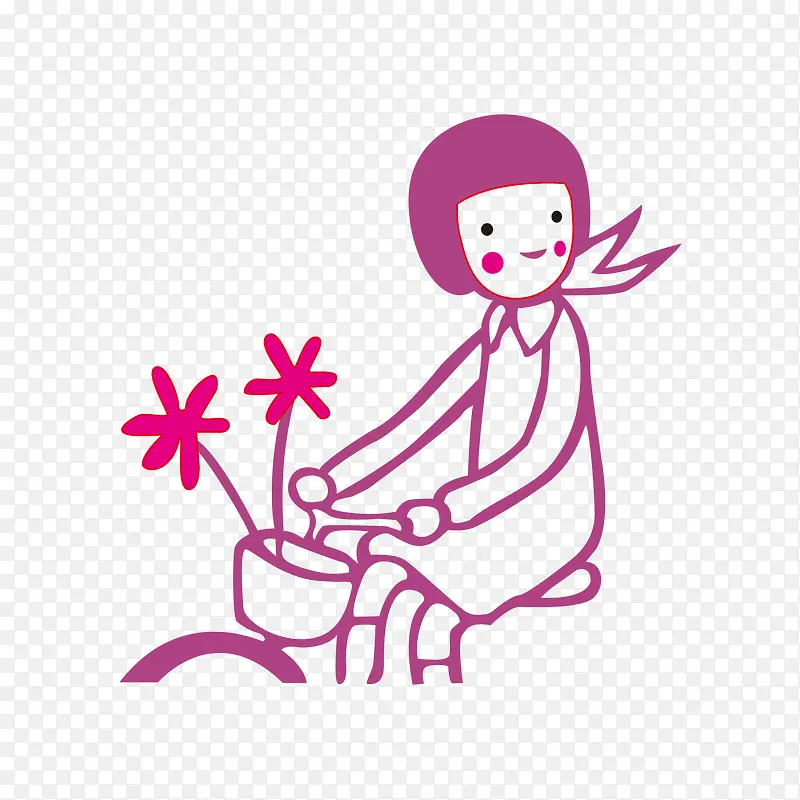 骑自行车的女孩