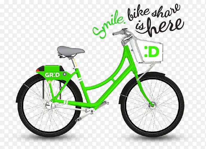 嫩绿色共享单车