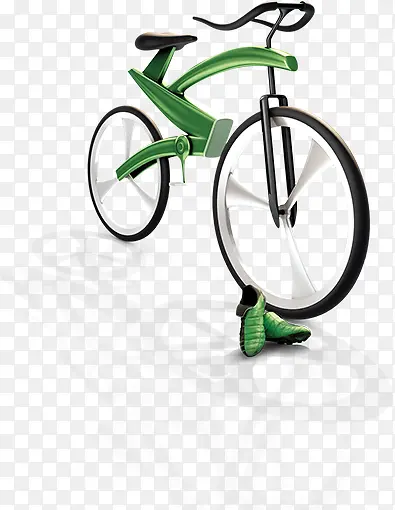 绿色自行车装饰