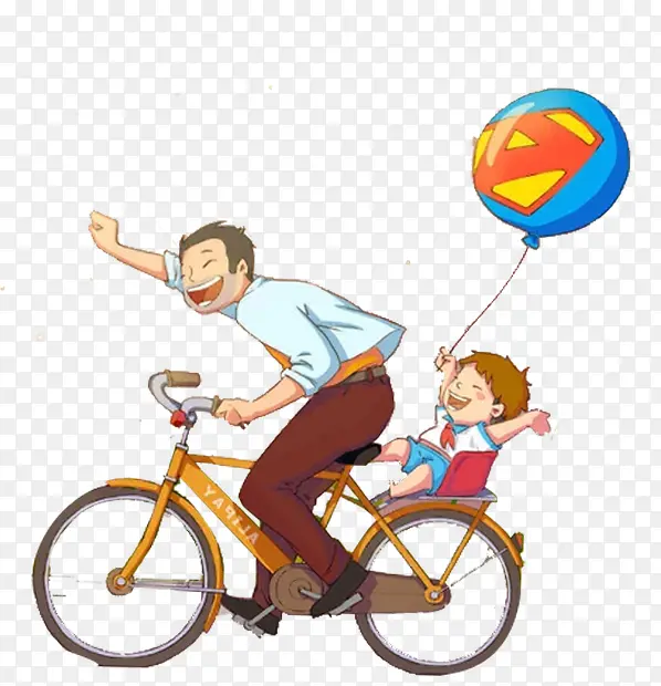 高清卡通骑单车超人气球