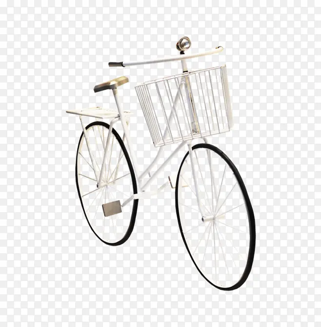 白色自行车实物