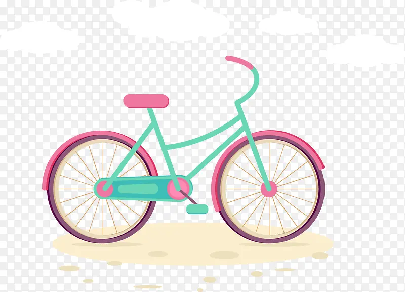 矢量粉色自行车