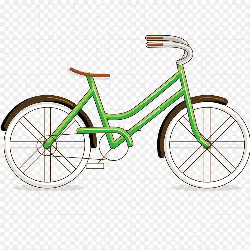 时尚绿色单车矢量素材