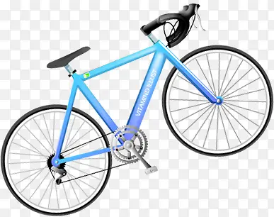 手绘蓝色卡通自行车