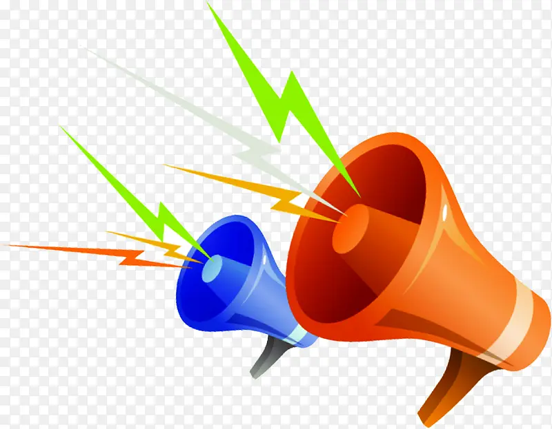 橘色蓝色喇叭图标PNG图片素材下载_图片编号yrvaxzzw-免抠素材网