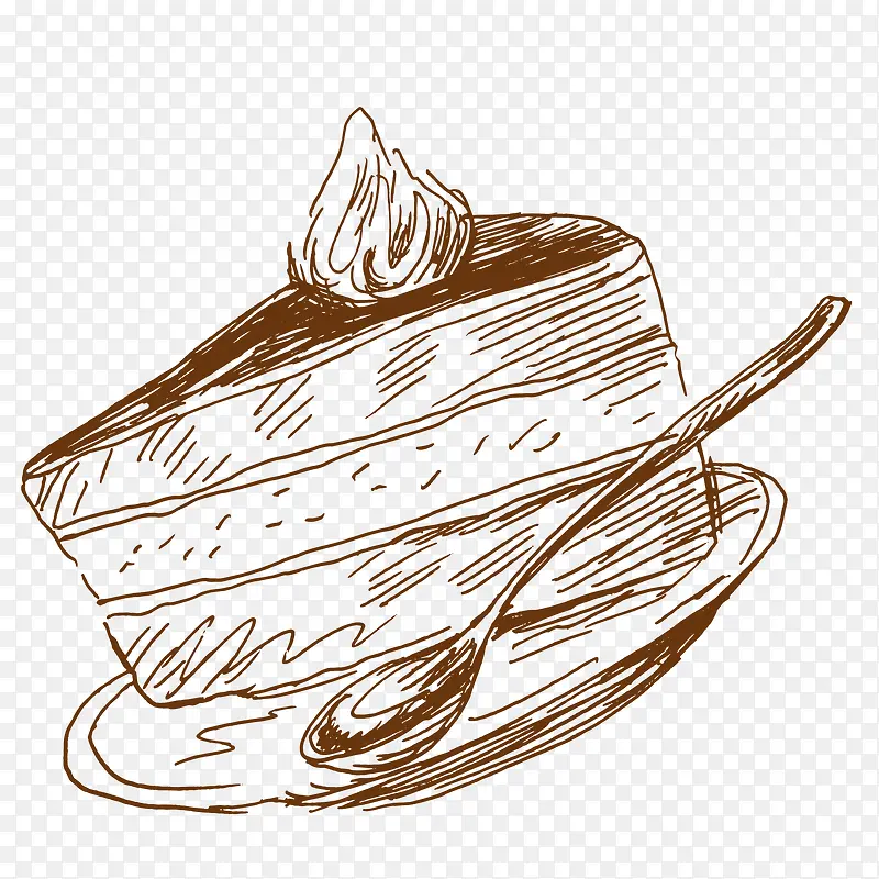 手绘 线条 蛋糕