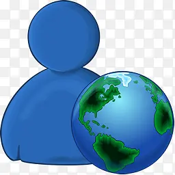 蓝色地球人物图标设计