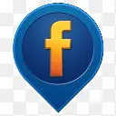 Facebook地标蓝色标志图标