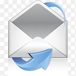 蓝色邮件箭头PNG图标