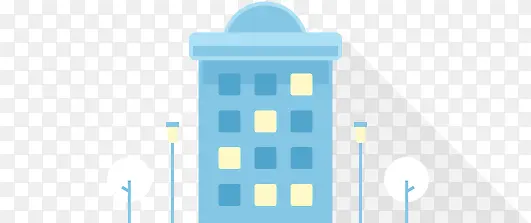 蓝色大楼图标卡通