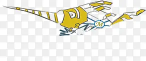 手绘可爱卡通造型飞机条纹
