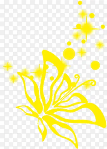 黄色卡通蝴蝶星光