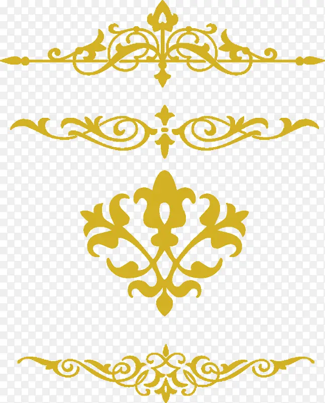 黄色欧式复古花纹装饰