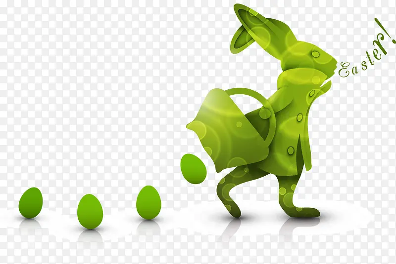 复活节兔子彩蛋绿色矢量图