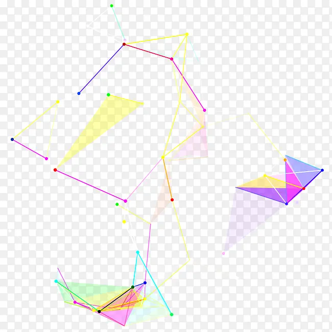 漂浮几何和线条