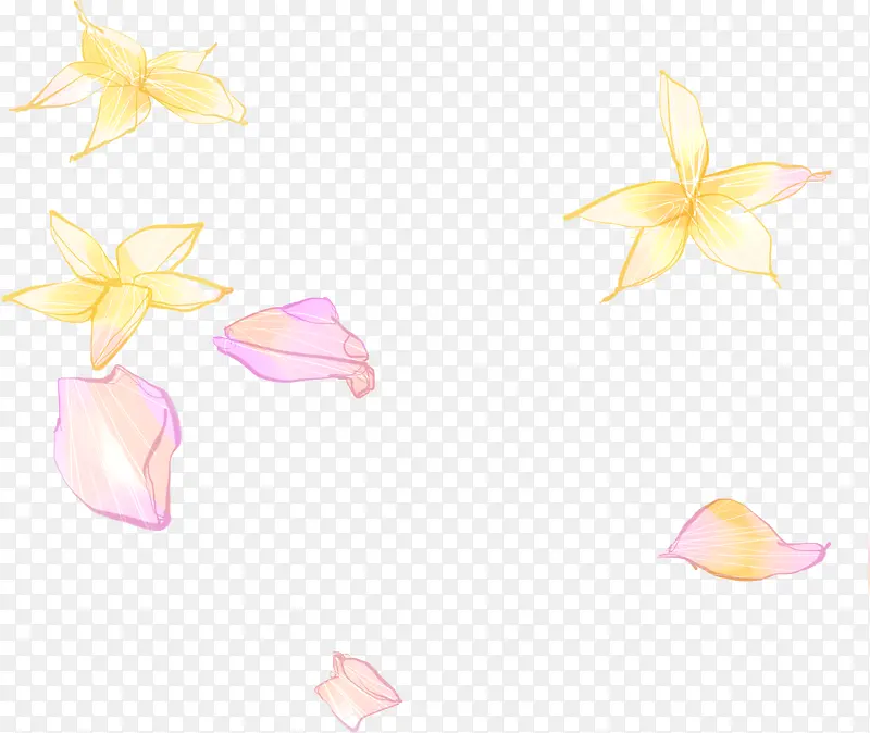彩色漂浮手绘花朵