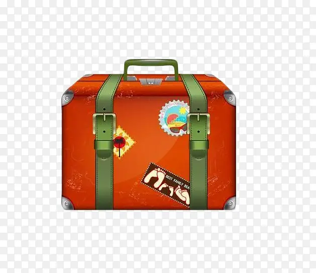 橘色手提行李箱包
