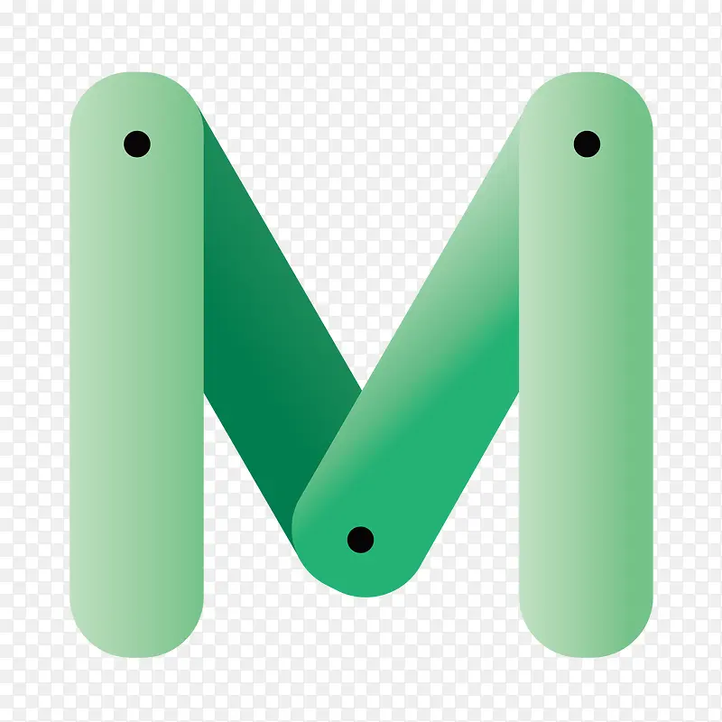 绿色拼接字母M