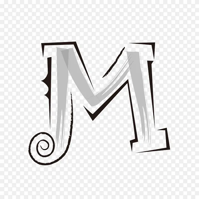灰色字母M