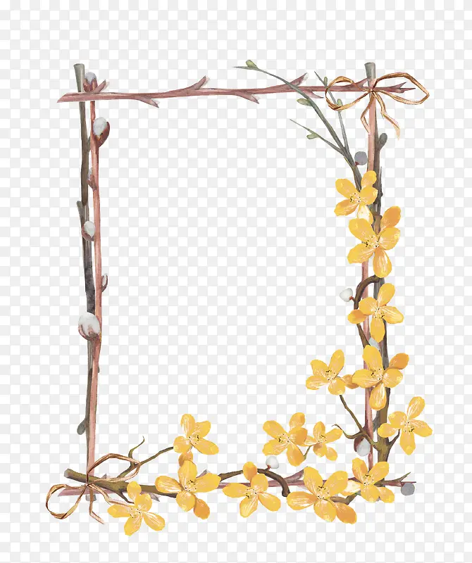 手绘植物花卉框