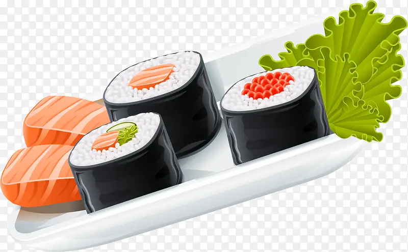 矢量手绘日本寿司