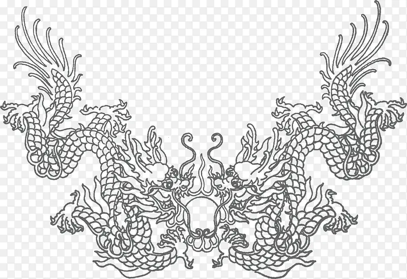 舞龙线条PNG图片素材下载_图片编号ylbjjopo-免抠素材网